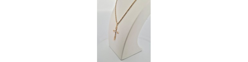 Catena Enricooro modello corda bicolore con croce bianco e giallo oro