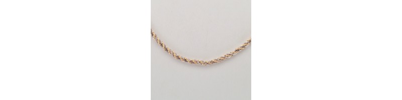 Catena Enricooro modello corda bicolore con croce bianco e giallo oro