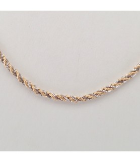 Catena Enricooro modello corda bicolore con croce bianco e giallo oro