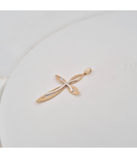 Catena Enricooro modello corda bicolore con croce bianco e giallo oro