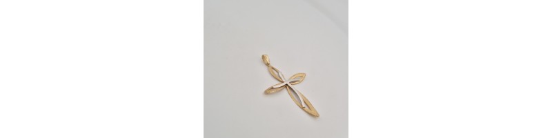 Catena Enricooro modello corda bicolore con croce bianco e giallo oro