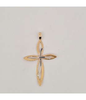 Catena Enricooro modello corda bicolore con croce bianco e giallo oro