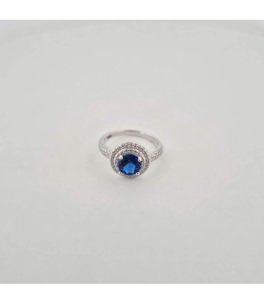 Anello Morellato SAIW277012 zirconato con pietra blu argento 925
