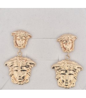 Orecchini Enricooro X25.0261 medusa lobo e pendente oro giallo
