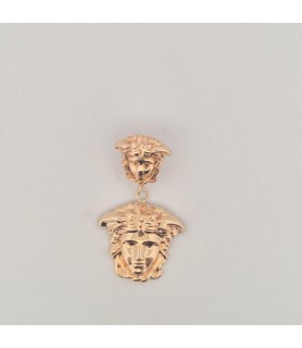 Orecchini Enricooro X25.0261 medusa lobo e pendente oro giallo