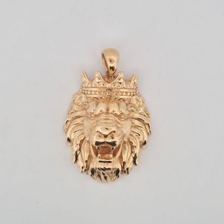 Pendente Onais F25.4729 leone elettroformato argento giallo
