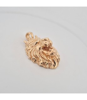 Pendente Onais F25.4729 leone elettroformato argento giallo