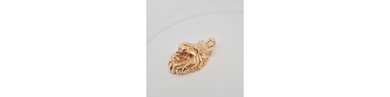 Pendente Onais F25.4729 leone elettroformato argento giallo