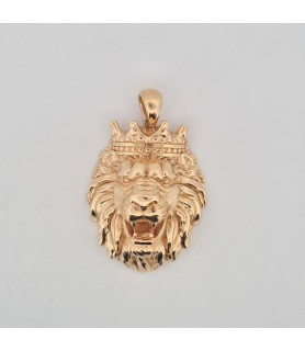 Catena Onais corda e pendente leone elettroformato argento giallo