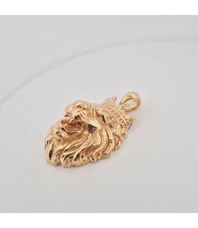 Catena Onais corda e pendente leone elettroformato argento giallo