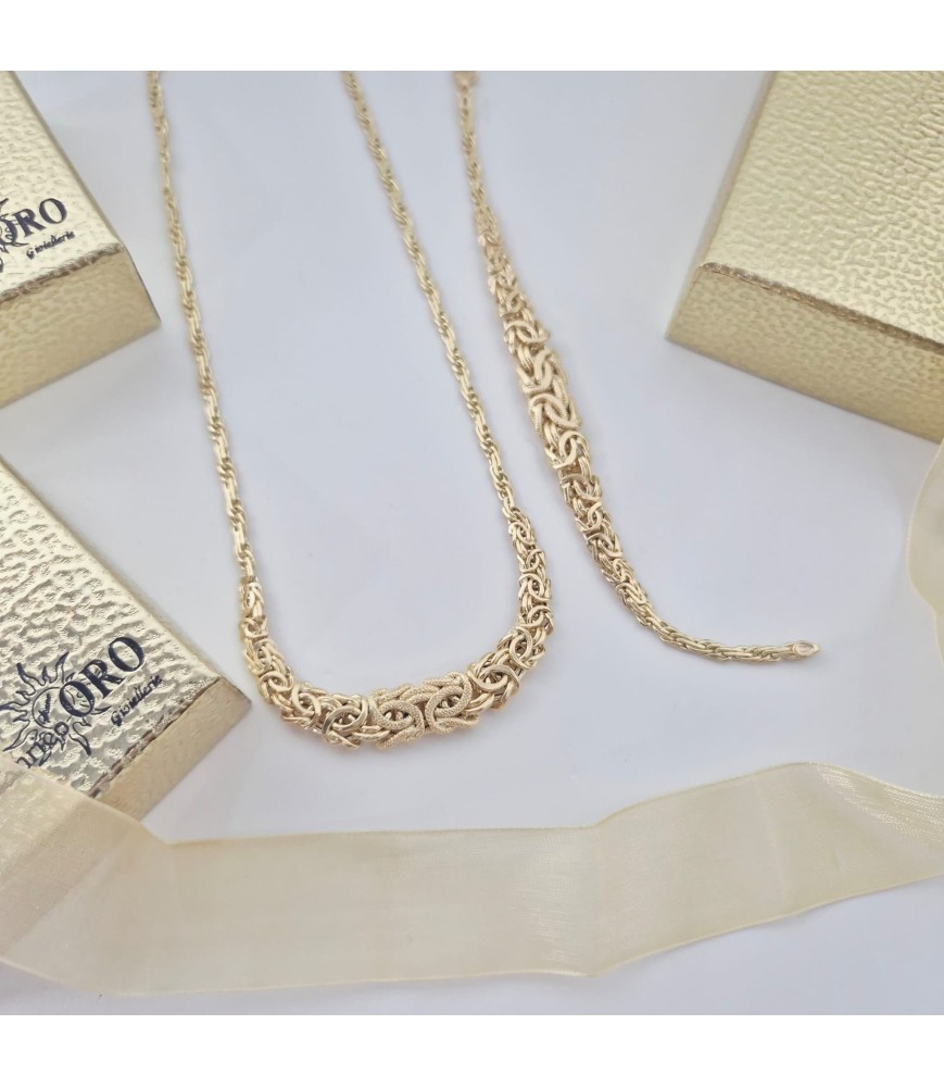 Catena Enricooro stile radco e bracciale in coordinato oro giallo